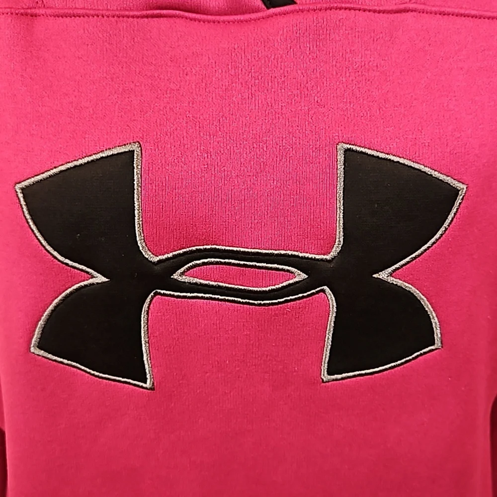 UNDER ARMOUR HOODIE SWEATSHIRT PURPLE BLACK MEDIUM ATHLETIC UA - Picture 3 of 12